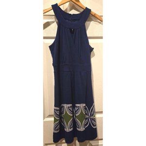 Banana Republic Blue and Green Sleeveless Dress Size 8